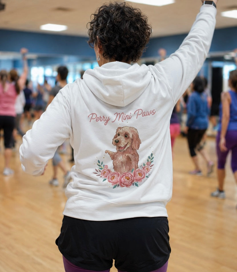 Perry Mini Paws hoodie aerobics class