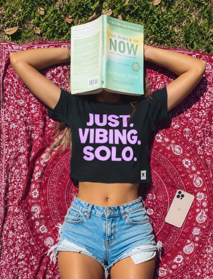 Just Vibing Solo crop tee picnic