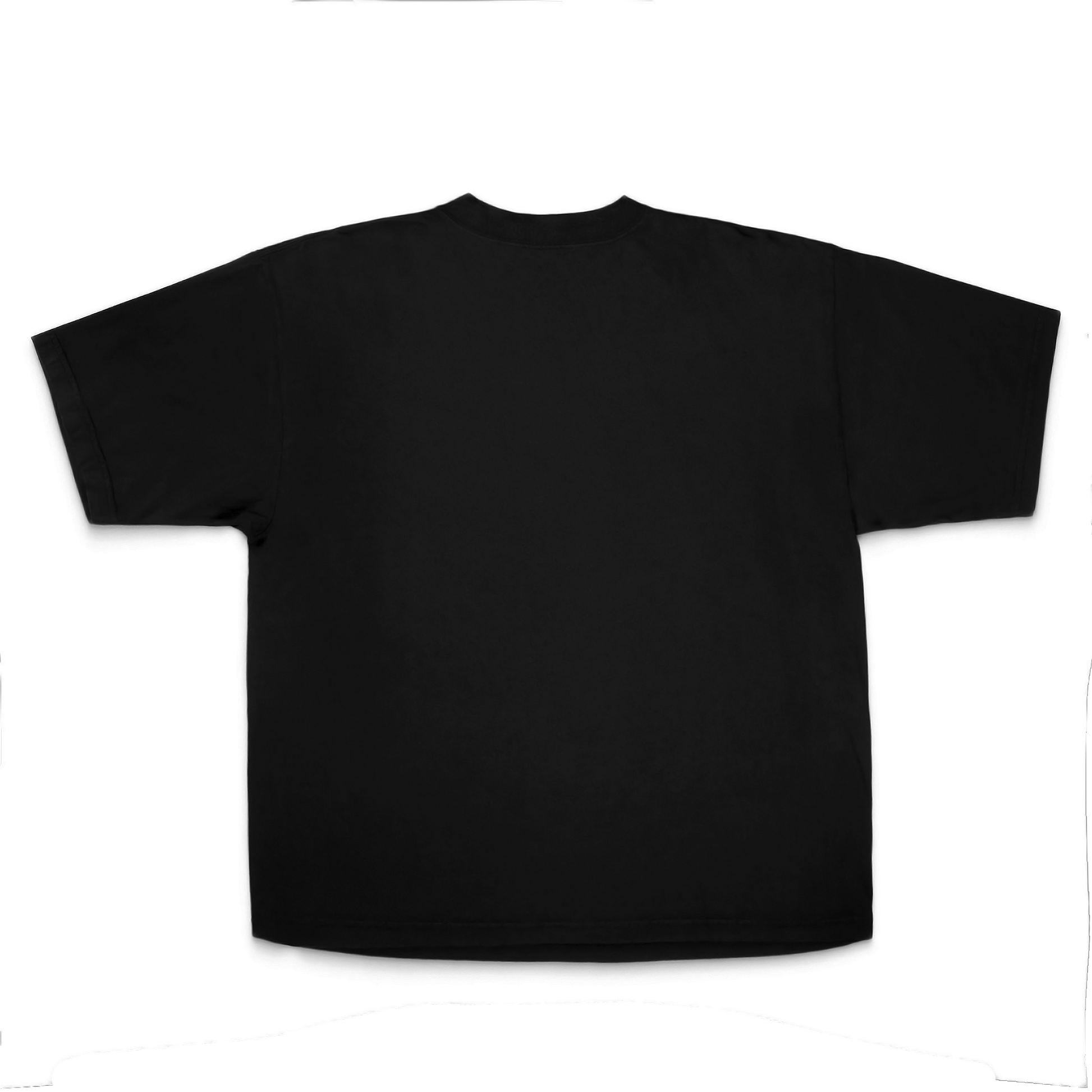 Robbery SHGDD garment-dyed drop-shoulder tee — blank back (solid true black)